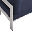 Modway Shore 7-Piece Fabric/Aluminum Patio Sectional Sofa Set in Navy/Silver