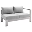 Modway Shore 8-Piece Modern Fabric/Aluminum Outdoor Sectional Sofa Set in Gray