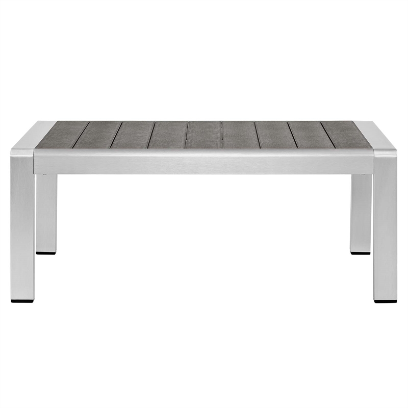 Modway Shore 8-Piece Modern Fabric/Aluminum Outdoor Sectional Sofa Set in Gray