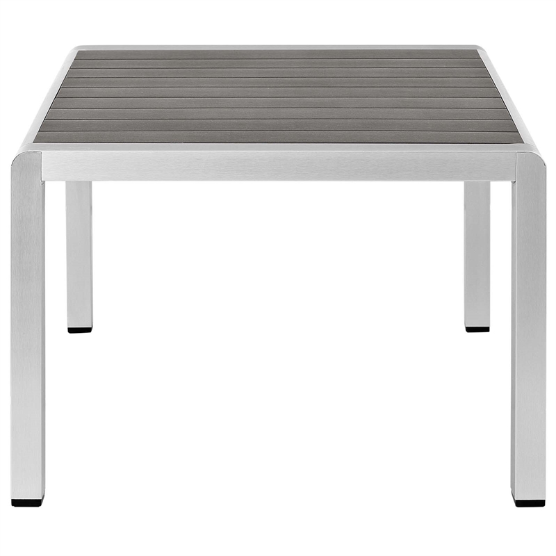 Modway Shore 8-Piece Modern Fabric/Aluminum Outdoor Sectional Sofa Set in Gray