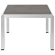 Modway Shore 8-Piece Modern Fabric/Aluminum Outdoor Sectional Sofa Set in Gray