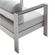 Modway Shore 8-Piece Modern Fabric/Aluminum Outdoor Sectional Sofa Set in Gray