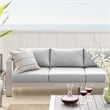 Modway Shore 8-Piece Modern Fabric/Aluminum Outdoor Sectional Sofa Set in Gray