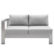 Modway Shore 8-Piece Modern Fabric/Aluminum Outdoor Sectional Sofa Set in Gray