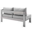 Modway Shore 8-Piece Modern Fabric/Aluminum Outdoor Sectional Sofa Set in Gray