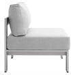 Modway Shore 8-Piece Modern Fabric/Aluminum Outdoor Sectional Sofa Set in Gray