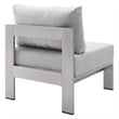 Modway Shore 8-Piece Modern Fabric/Aluminum Outdoor Sectional Sofa Set in Gray