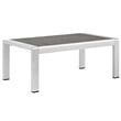 Modway Shore 8-Piece Modern Fabric/Aluminum Outdoor Sectional Sofa Set in Gray