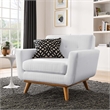 Modway Engage Modern Upholstered Fabric Tufted Armchair in White