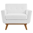 Modway Engage Modern Upholstered Fabric Tufted Armchair in White