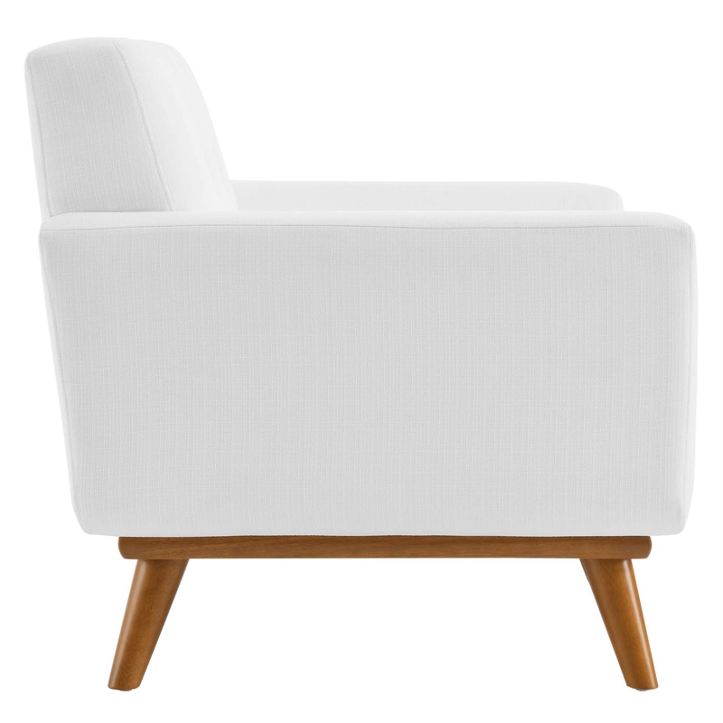 Modway Engage Modern Upholstered Fabric Tufted Armchair in White