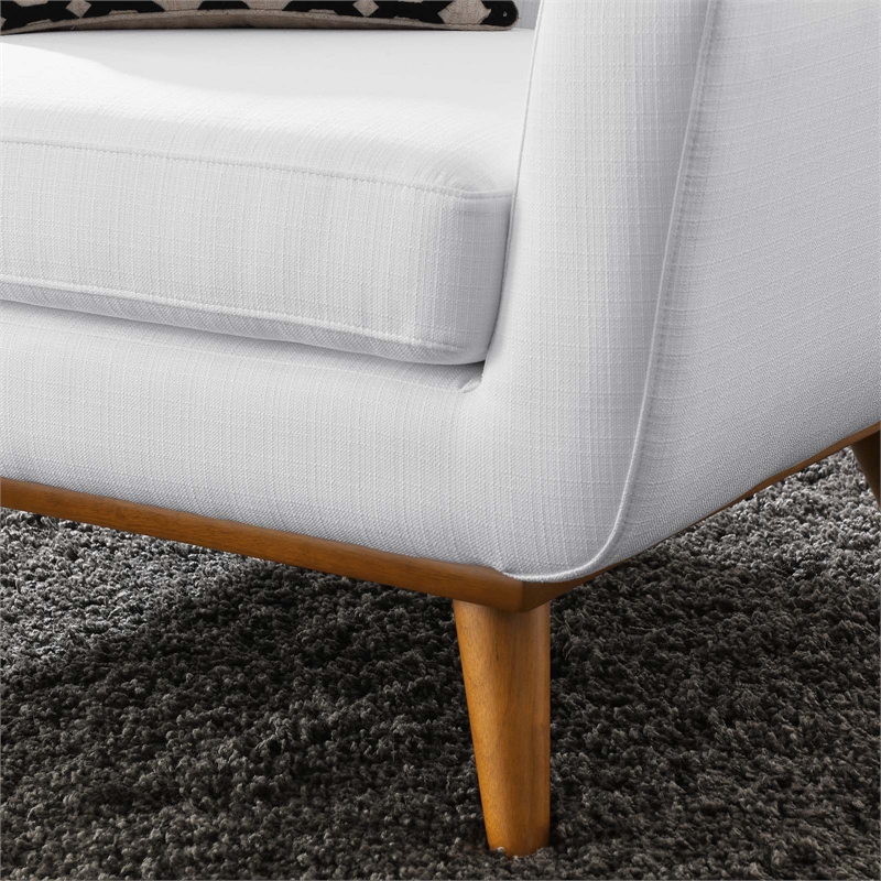 Modway Engage Modern Upholstered Fabric Tufted Armchair in White