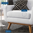 Modway Engage Modern Upholstered Fabric Tufted Armchair in White