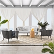 Modway Stance 3-Piece Aluminum & Fabric Patio Sofa Set in Gray/White