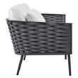 Modway Stance 3-Piece Aluminum & Fabric Patio Sofa Set in Gray/White
