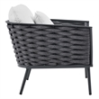 Modway Stance 3-Piece Aluminum & Fabric Patio Sofa Set in Gray/White