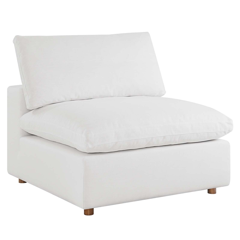 Modway Commix 4-Piece Fabric Down Filled Sectional Sofa Set in Pure White
