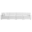 Modway Commix 4-Piece Down Filled Fabric Sectional Sofa Set in Pure White