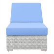 Modway Convene Rattan Weave Outdoor Patio Chaise in Light Gray/Light Blue