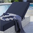 Modway Convene Rattan Weave Outdoor Patio Chaise in Light Gray/Navy