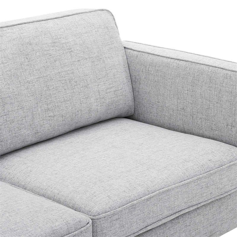 Modway Kaiya Modern Polyester Fabric Sofa with Gold Metal Leg in Light Gray