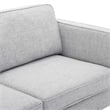 Modway Kaiya Modern Polyester Fabric Sofa with Gold Metal Leg in Light Gray