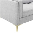 Modway Kaiya Modern Polyester Fabric Sofa with Gold Metal Leg in Light Gray