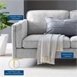 Modway Kaiya Modern Polyester Fabric Sofa with Gold Metal Leg in Light Gray