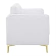 Modway Kaiya Modern Polyester Fabric Sofa with Gold Metal Leg in White