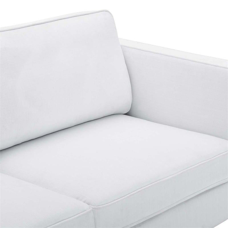 Modway Kaiya Modern Polyester Fabric Sofa with Gold Metal Leg in White