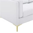 Modway Kaiya Modern Polyester Fabric Sofa with Gold Metal Leg in White