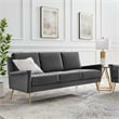 Modway Chesapeake Modern Performance Velvet Sofa in Gold and Gray