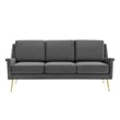 Modway Chesapeake Modern Performance Velvet Sofa in Gold and Gray
