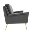 Modway Chesapeake Modern Performance Velvet Sofa in Gold and Gray