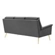 Modway Chesapeake Modern Performance Velvet Sofa in Gold and Gray