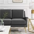 Modway Chesapeake Modern Performance Velvet Sofa in Gold and Gray