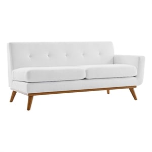 Modway Engage Right-Arm Upholstered Fabric and Wood Loveseat in White