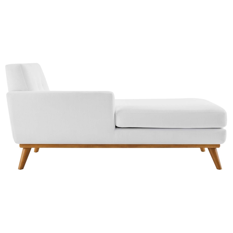Modway Engage Left-Facing Upholstered Fabric and Wood Chaise in White