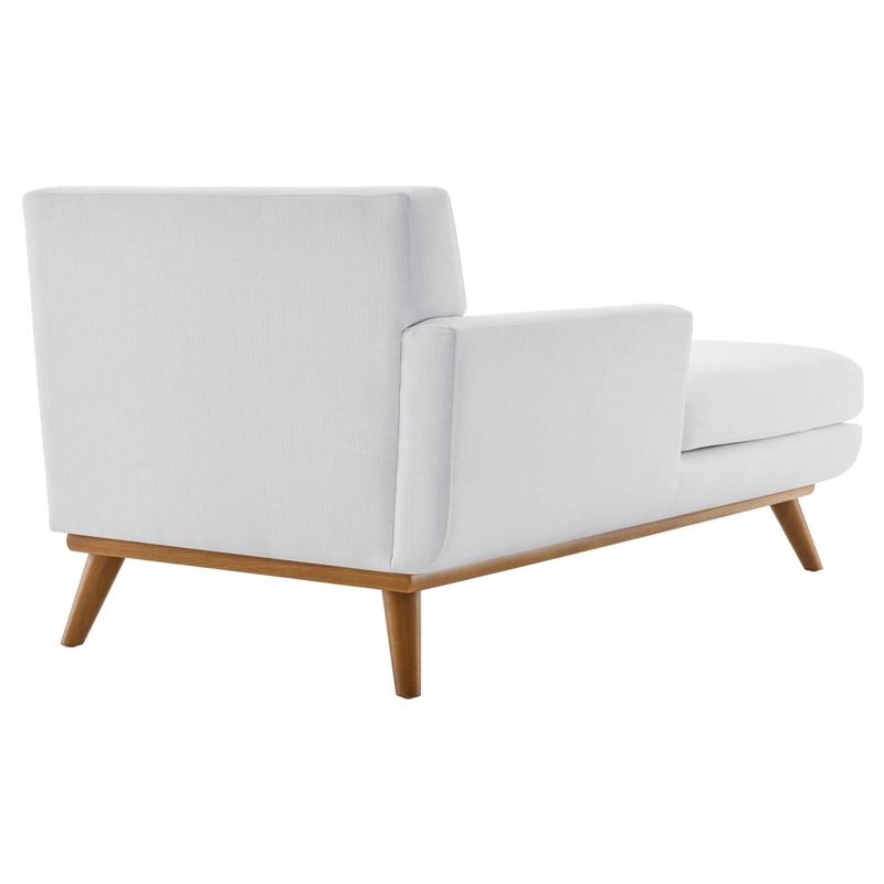 Modway Engage Left-Facing Upholstered Fabric and Wood Chaise in White