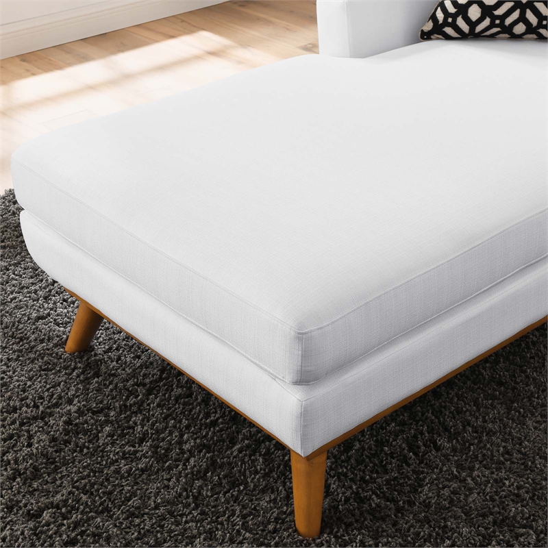 Modway Engage Left-Facing Upholstered Fabric and Wood Chaise in White