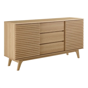 Modway Render 63&quot Modern Wood Sideboard Buffet Table in Oak Finish