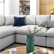 Modway Commix 8-Piece Fabric Down Filled Sectional Sofa in Light Gray