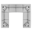 Modway Commix 8-Piece Fabric Down Filled Sectional Sofa in Light Gray