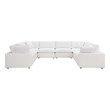 Modway Commix 8-Piece Fabric Down Filled Sectional Sofa in Pure White