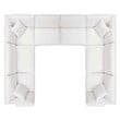 Modway Commix 8-Piece Fabric Down Filled Sectional Sofa in Pure White