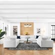 Modway Commix 8-Piece Fabric Down Filled Sectional Sofa in Pure White