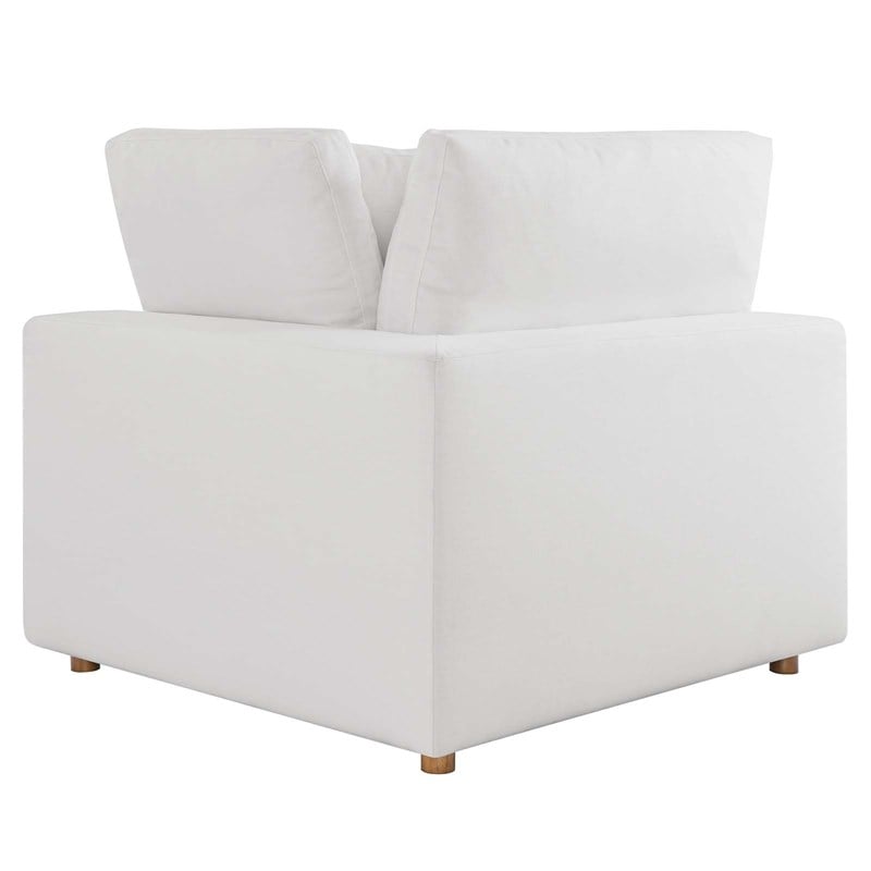 Modway Commix 8-Piece Fabric Down Filled Sectional Sofa in Pure White
