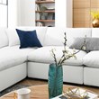 Modway Commix 8-Piece Fabric Down Filled Sectional Sofa in Pure White