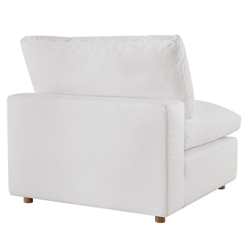 Modway Commix 8-Piece Fabric Down Filled Sectional Sofa in Pure White