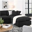 Modway Commix 7-Piece Fabric Down Filled Sectional Sofa in Black